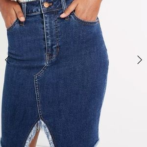 Madewell pegged stretch denim pencil skirt